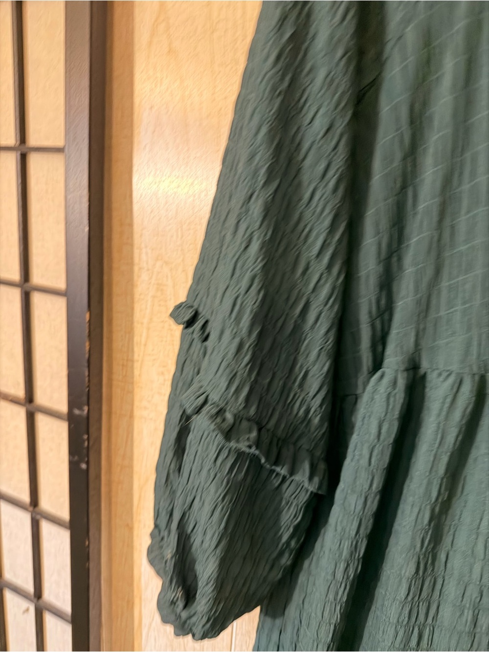 Anthropologie Teal Textured Tiered Long-Sleeve Dress Mare Mare - Picture 4 of 5